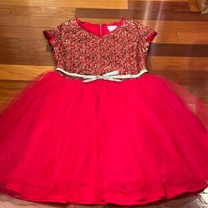 American Girl Red Sequence Dress for Girls with Tulle Size 16